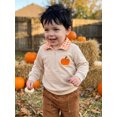 thumbnail image 3 of RUINIXCW Toddler Baby Boy Girl Halloween Sweatshirt Outfit Infant Fall Winter Clothes Embroidery Plaid Lapel Half Zipper Long Sleeve Pullover Tops, 3 of 9