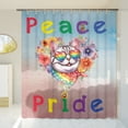 thumbnail image 3 of Peace Love Pride American Shorthair with Rainbow Sunglasses LGBT LGBTQ+ Shower Curtain Cat Lover Kitten Owner Gifts Waterproof Bathroom Bathtub Curtain - 01004, 3 of 5