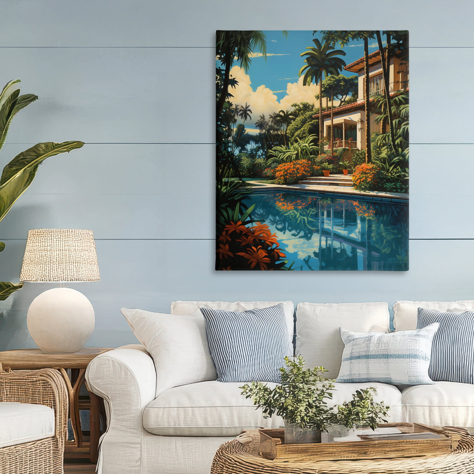 Stupell Industries Tropical Tranquility Villa Canvas Wall Art, design by Creative Studio