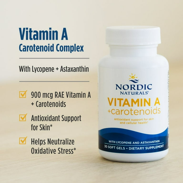 Nordic Naturals Vitamin A + Carotenoids, Capsules, 30 Ct - Walmart.com