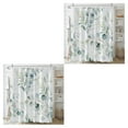 thumbnail image 1 of Cortinas de ducha impermeables Moyic flores de color agua 180cm a prueba de moho 2piezas, 1 of 6