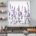 thumbnail image 5 of Purple Lavender Sheer Curtains 45 Inches Long, Spring Botanical Garden Florals Motifs Light Filering Curtains, Breathable Simi Curtain Privacy Drapes for Kitchen Bathroom Small Window Treatment, 5 of 9