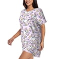 thumbnail image 2 of Bingfone Purple Rabbit Print Pajamas Sets for Women Soft Short-Sleeved Pjs with Lounge Shorts Two Piece Sleepwear, 2 of 8