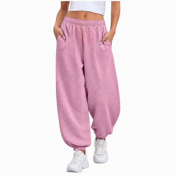 mgoYE Girls Sweatpants Baggy Pants Fall Winter Casual Sweat Pants Soft Sweat