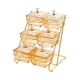 thumbnail image 2 of Cuencos para servir con tapa y rejilla metálica Cuencos extraíbles para refrigerios Multicapa divididos ámbar, 2 of 9