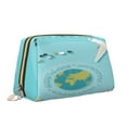 thumbnail image 2 of Gaeub Travelling on Airplane Printed Travel Cosmetic Bag,Makeup Bag, Large Capacity Toiletry Bag for Women, Portable Pouch Make Up Organizer with Zipper and Divider, 2 of 8