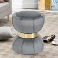 thumbnail image 5 of Joveco Vanity Stool Chair,Modern Foot Stool Ottoman,Home Multifunctional Luxury Ottoman For Living Room and Bedroom,Gray, 5 of 8