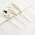 thumbnail image 3 of BalsaCircle 24 Pieces 7" Metallic Gold Plastic Forks White Handle Disposable Tableware Party, 3 of 6