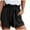 Black, variant on Kaemgyyd Women Summer Casual Shorts with Pockets Breathable Soft Tie up Shorts Ruffle Belted Elastic Waist Shorts