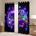 thumbnail image 2 of Erosebridal Purple Gamepads Curtains for Living Room (38Wx45L),Video Game 30%-50% Blackout Curtains Set of 2 (38x45),Gradient Neon Curtains and Drapes,Gaming Room Decor, 2 of 6