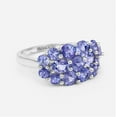 thumbnail image 3 of Mooneye 2.6 Ctw Round Tanzanite Gemstone 925 Sterling Silver Women Cluster Valentines Day Gifts Ring, 3 of 3