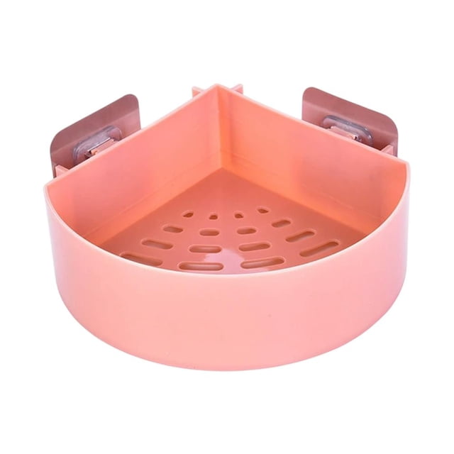 Feltree No-Drill Corner Shower Shelf with Suction Cups, Bathroom Organizer Rack for Shampoo Bottles, Rustproof Plastic Storage Solution