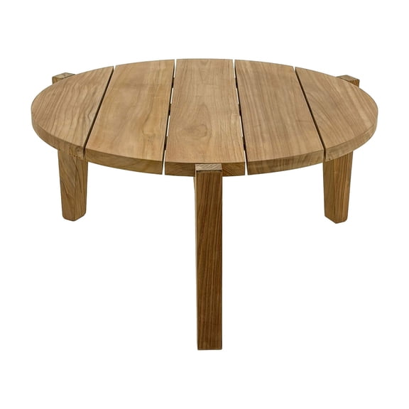 Carlsbad Natural Teak Wood Circular Coffee Table - 25-33"
