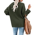 thumbnail image 4 of Batwing Long Sleeve Loose Knit Sweater Buttons Pullovers, 4 of 5