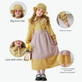 thumbnail image 5 of EnJoCho 1800s 𝖢olonial Dress Prairie Girl Dress Yellow Floral Vintage Halloween Outfit Historical Reenactment 𝖢hurch Play Village Cos-play, 5 of 9