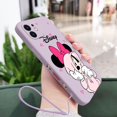 thumbnail image 1 of Funda de teléfono de Mickey y Minnie para iPhone, carcasa suave de silicona con cordón para modelos 14, 13, 12, 11 Pro Max, Mini, X, XR, XS MAX, SE 2020, 8, 7 Plus Fivean unisex, 1 of 2