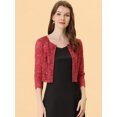 thumbnail image 2 of Dde San Patricio Cárdigan Elegante De Bolero De ManLarTop De Encaje Floral Transparente PaMujer rojo XL, 2 of 5