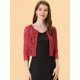 thumbnail image 2 of Dde San Patricio Cárdigan Elegante De Bolero De ManLarTop De Encaje Floral Transparente PaMujer rojo XL, 2 of 5