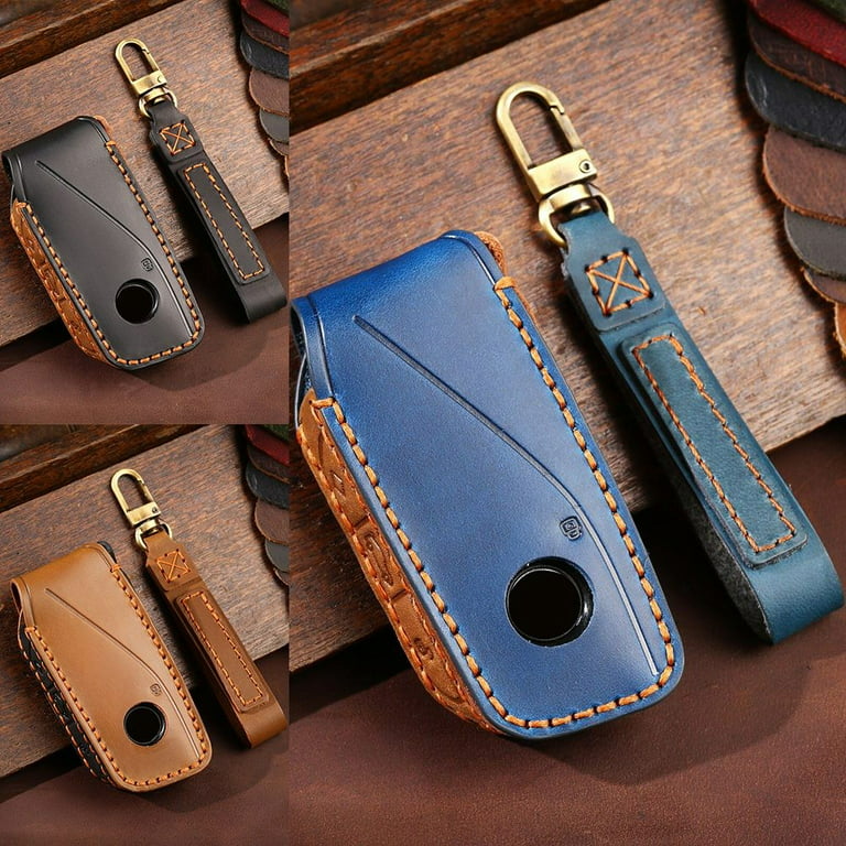 Blue / Leather Key Cover For BMW Fob Case Smart Remote 2 3 4 Button Car TPU  TL60