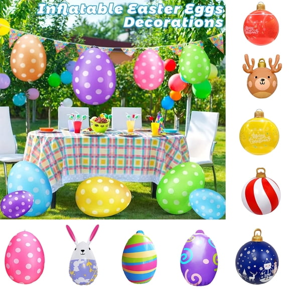 Nkmbld Oversized Inflatable Christmas Ornaments, Outdoor Courtyard Christmas Balls Decoration Pendant for Xmas Porch Lawn Yard Holiday