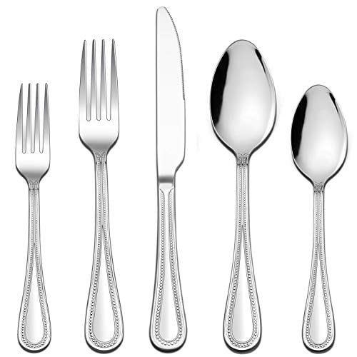 LIANYU 20Piece Silverware Set, Stainless Steel Flatware Set for 4