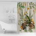 thumbnail image 2 of Shower Curtain, Pastoral Coffee Frog Mushroom Waterproof Shower Curtain Set with Hooks for Bathroom Showers,Stalls and Bathtubs,72x84In Retro Bread on Linen, 2 of 9