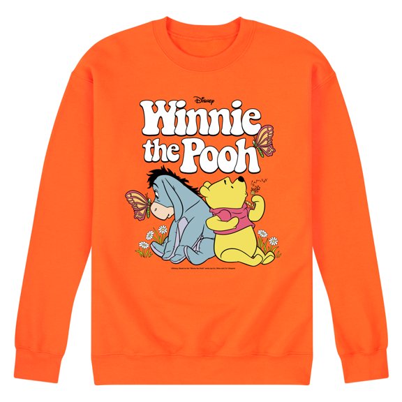 Winnie the Pooh - Pooh Bear and Eeyore Sitting and Relaxing - Men's Crew Neck Fleece Pullover
