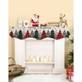 thumbnail image 2 of Red Black Grey Christmas Fireplace Mantel Scarf Table Runner, Winter Snowflake Tree Retro Beige Winter Garland Mantel Top Tablerunners Dresser Scarves Cover for Windows Party Living Room 60''x17'', 2 of 6