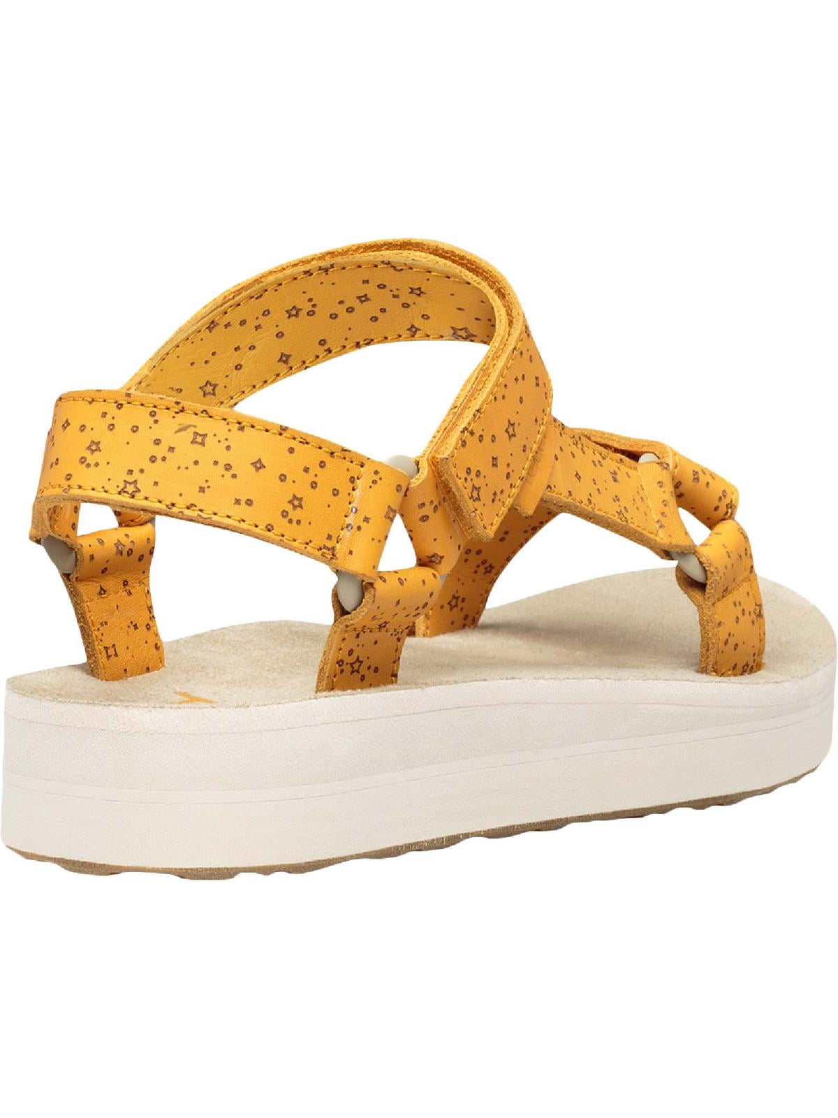 Teva Womens Midform Universal Star Leather Footbed Sandals Yellow