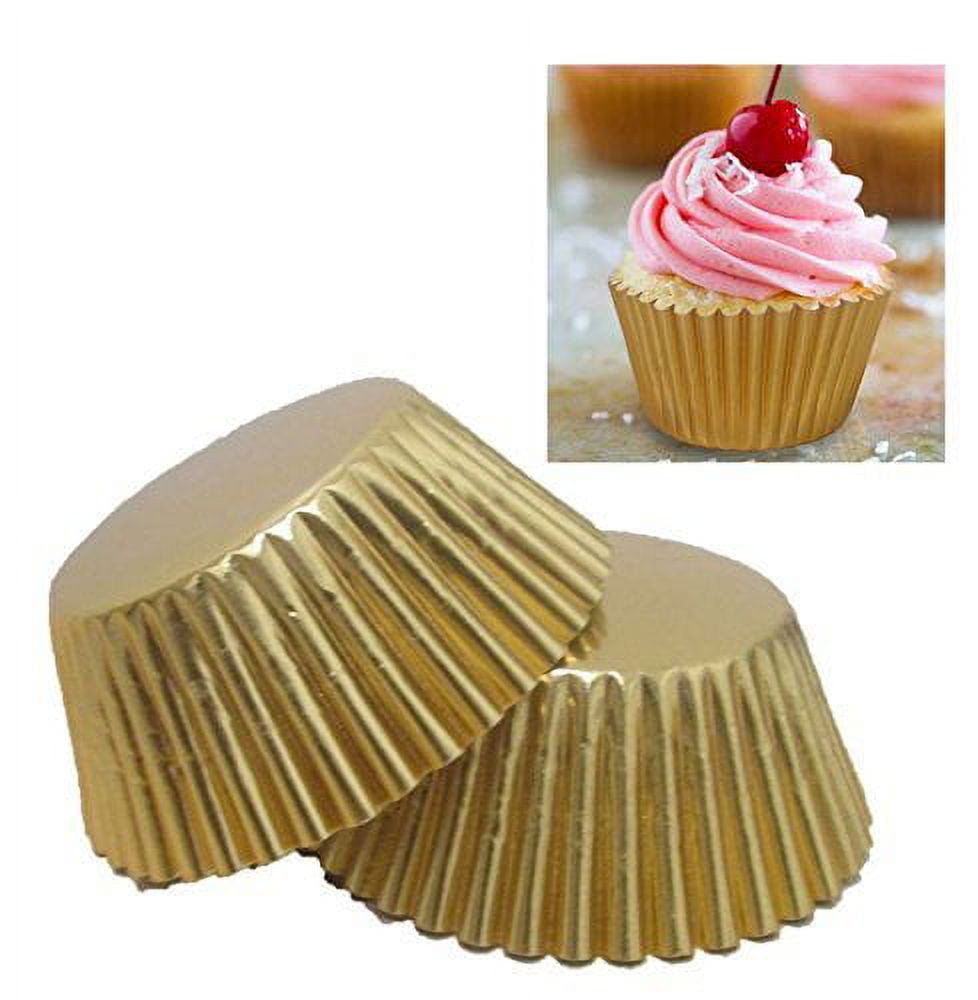 STANDARD Foil Cupcake Liners / Baking Cups – 50 ct GOLD – Cake