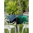 thumbnail image 2 of Outdoor Tablecloth with Umbrella Hole and Zipper, Green Fruit Round Table Cloth 54 Inch Waterproof Tablecloth, Modern Minimalist Decor Black Background Picnic Table Cover for Patio Camping, 2 of 7