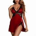 thumbnail image 5 of Sakmal Moomoo Nightgowns for Women Chemises Lace Night dress Red Sleeveless Chemises for Women, 5 of 5