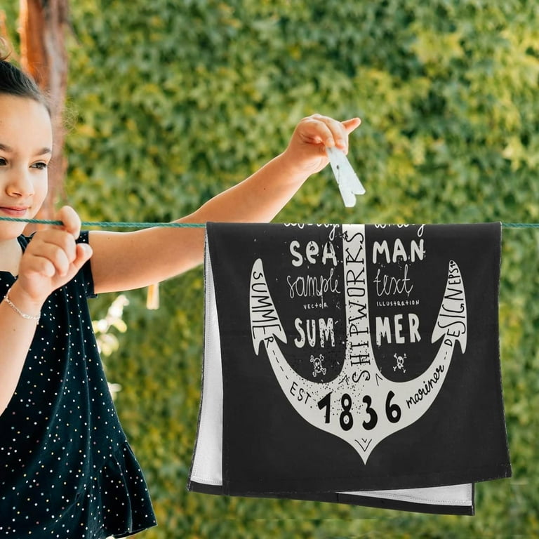 White Anchor Vintage Hand Towels 2 PCS Retro Kitchen Towel Ultra Soft and Highly Absorbent Decorative Fingertip Face Towel for Bathroom Hotel 28.3 x14.4 Walmart