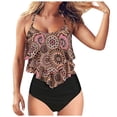 thumbnail image 3 of TIMIFIS Womens Tankini Swimsuits Ruffled Tank Top Tummy Control Floral Modest Swimwear High Waisted Bikini Two Piece Bathing Suits, 3 of 5