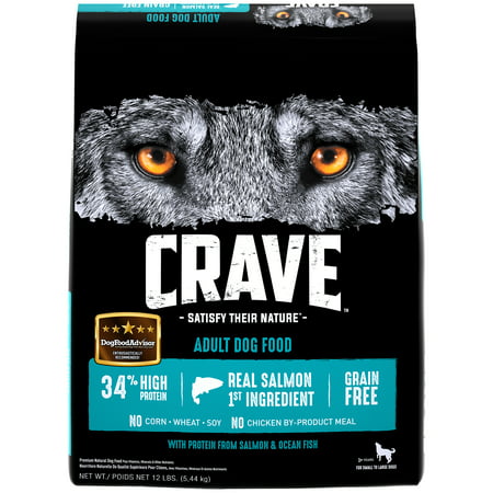 CRAVE Grain Free Adult Dry Dog Food with Protein from Salmon and Ocean Fish, 12 lb.