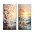 thumbnail image 2 of Designart "Bold Sunrise magic Renewal II" Sunrisesunset Framed Wall Art Set Of 2 - Yellow Landscapes Frame Gallery Set For Office Decor, 2 of 6