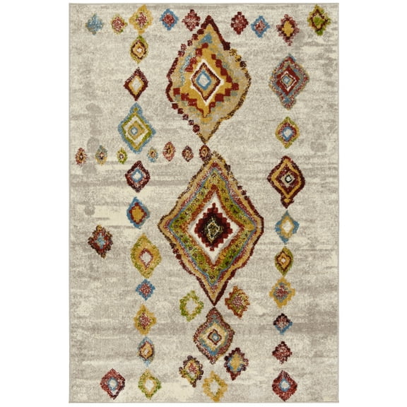 SAFAVIEH Sagamore Camille Southwestern Area Rug, Light Grey/Terracotta, 5'1" x 7'6"