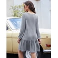 thumbnail image 6 of GymChoice Women Casual Long Sleeve Dress,V Neck Tiered Dresses Long Sleeve Casual Ruffle Babydoll Dress with Pockets, 6 of 7