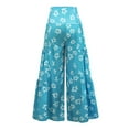thumbnail image 6 of SAYOO High Waist Flared Wide Leg Pants for Women Floral Printed , Casual Loose Straight Beach Trousers, 6 of 9
