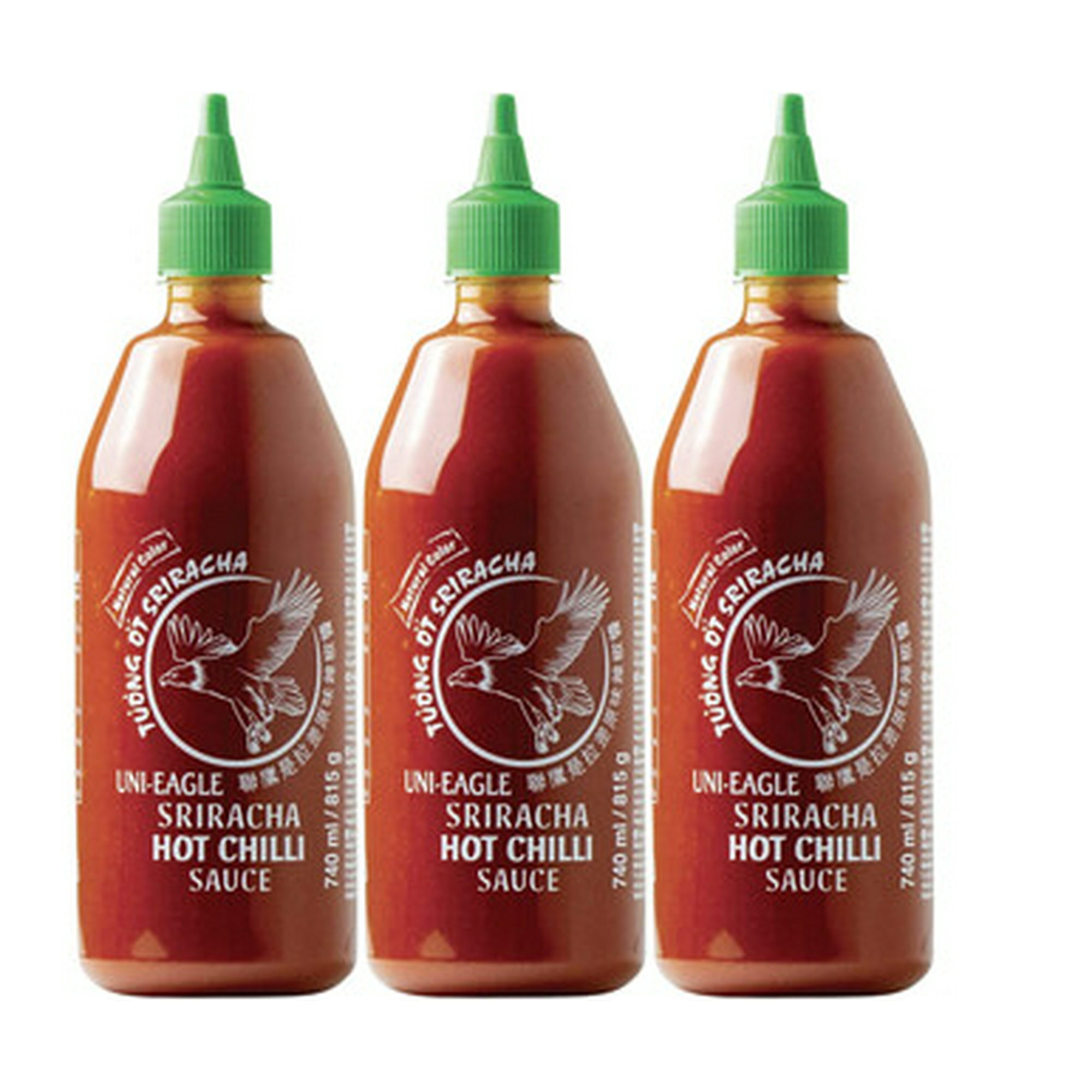 Uni Eagle Sriracha Hot Chilli Sauce 740ml 3 Pack Authentic Asian Flavor Chicken Pieces