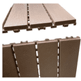 thumbnail image 2 of Miniyam 44-Pack Square 11.8"x11.8" Waterproof Deck Tiles, All-Weather, for Porch, Poolside, Brown(Straight line), 2 of 7