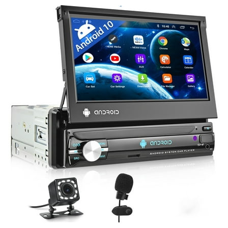 Torovo Car Radio Car Stereo Android 10.0 Telescopic 7 In And Single Din