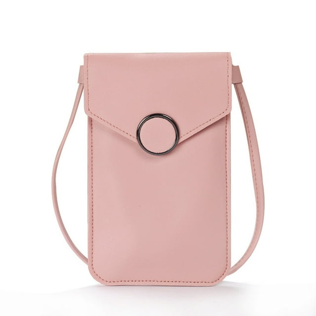 Xihbxyly Bolso para Teléfono con Pantalla Táctil, Diseño Mini Cruzado de Cuero, Cuero Sintético Suave, Ventana Transparente para Fácil Acceso Al Teléfono, Perfecto para Viajes y Actividades Al Aire L