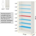 thumbnail image 3 of 71 Inch Tall Bookcase, Modern Freestanding Bookshelf 9 Tier Bookcases, Large Open Display Shelf Storage Cabinet Organizer for Living Room, Home Office, Library, Bedroom (White), 3 of 8