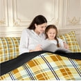thumbnail image 4 of Manfei Vintage Grid Twin Comforter Sets,Modern Check Bedding Set,Yellow,Black Reversible,2pcs,1 Comforter and 1 Pillowcase,2pcs,1 Comforter and 1 Pillowcase, 4 of 7