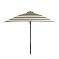 thumbnail image 2 of Classic Wood 6.5 ft Square Market Umbrella in Soft Black and Ivory Stripe, 2 of 5