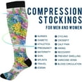thumbnail image 4 of FREEAMG 1 Pair Wild Field Flowers Compression Socks 20-30mmHg Knee High Women Socks Tube Athletic Stockings for Men Sport Soccer Running Cycling Medical Nurse Winter Travel, 4 of 7