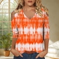 thumbnail image 2 of MEICHEN Tie Dye Long Sleeve Shirts for Women V Neck Pullover Tops Loose Tees Top Summer Fashion Clothing for Women, 2 of 5
