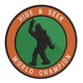 thumbnail image 1 of Bigfoot Hide & Seek World Champion 3.5" Iron On Or Sew On Embroidered Fabric Badge Patch Unexplained Mysteries Iconic Series, 1 of 2