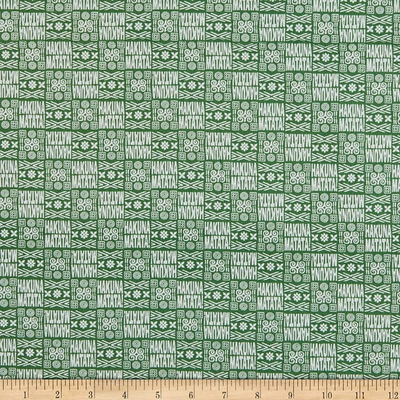 Disney The Lion King Tribal Print in Green 100% Cotton Fabric Sold by the Yard